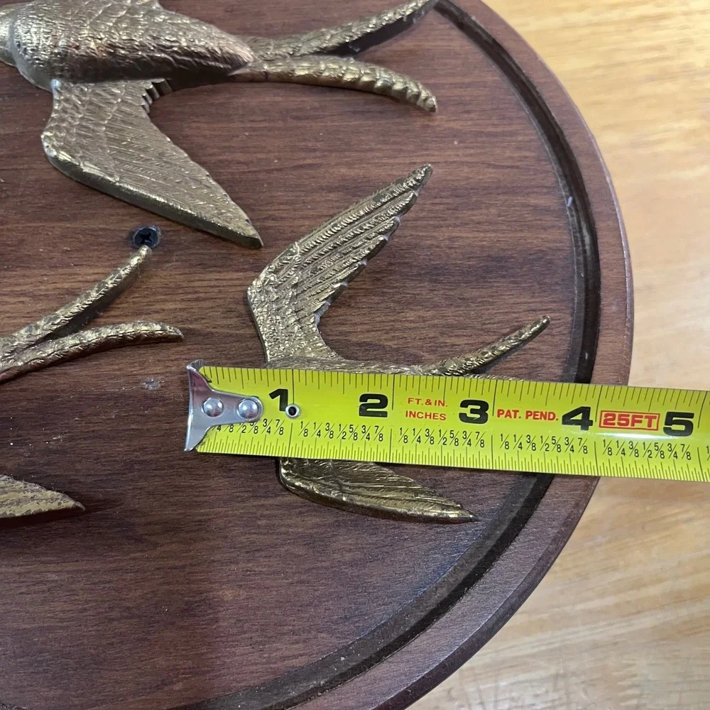 Vtg 1984 Burwood Products Gold Swallow Bird Wall Plaque Set 3 USA 2682-3 MCM